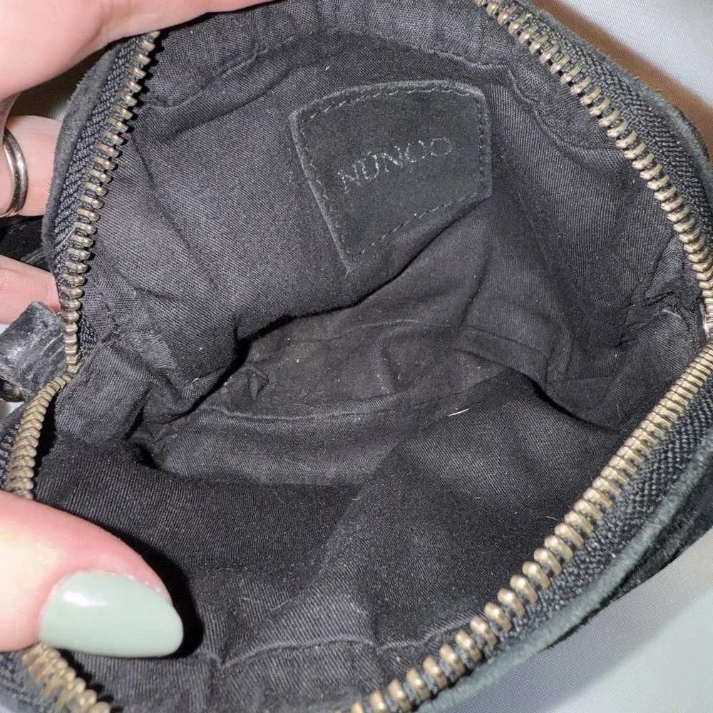 Nunoo Urban Outfitters Women's Black Crossbody Bag Suede Leather Handbag Purse